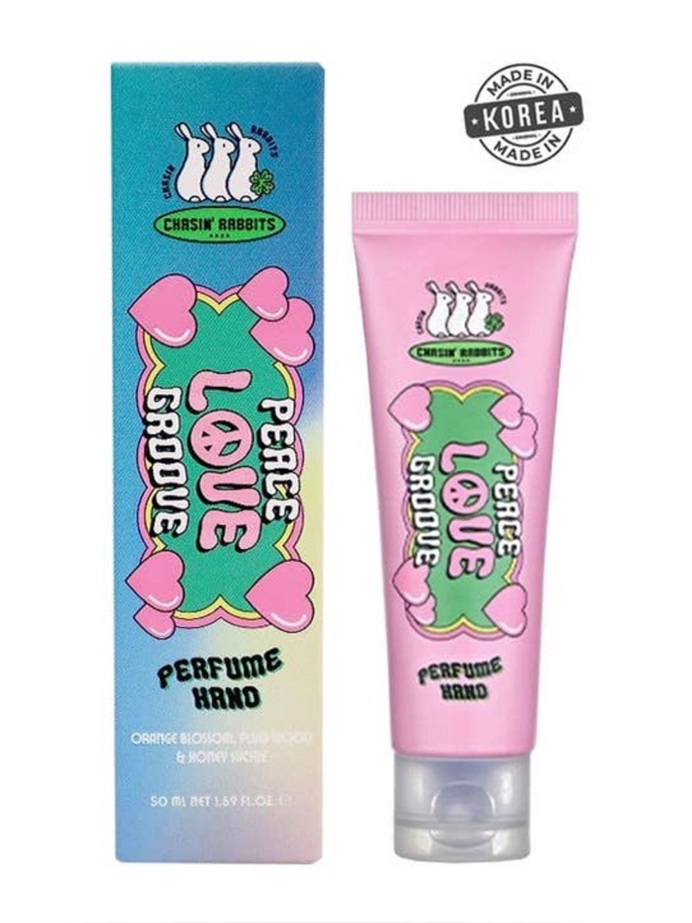 NIB Chasin Rabbits Peace LOVE Groove Hand Cream 50ml